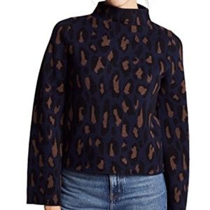 Demylee Navy Cheetah Print Sweater